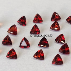 Natural Red Garnet Trillion cut 4mm Faceted - Loose Garnet AAA Top Quality