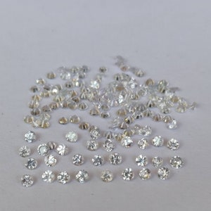 Naturvit safir 1,25 mm rund briljant fasetterad slipning AAA-KVALITET