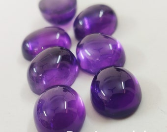 Natural Amethyst Oval 10x14mm Cabochon - Loose Amethyst AAA Top Quality