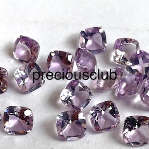 Natural Pink Amethyst Cushion Faceted 5mm to 8mm AAA Quality -Pink Amethyst Cushion AAA Quality
