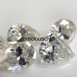 Sparkling E-F White Moissanite 6x8mm Pear Cut Stone VS Purity Grade -Loose Moissanite