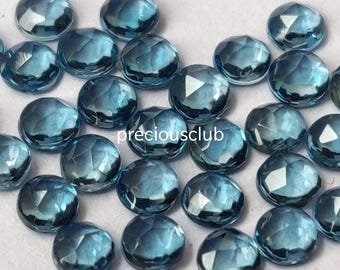 Natural London Blue Topaz Round Rose Cut 3mm Faceted - Loose Topaz AAA High Quality