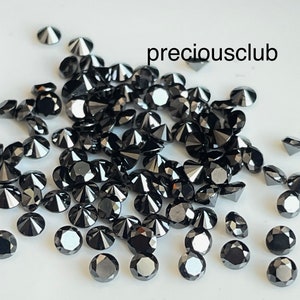 Natural Black Diamond Brilliant Round Cut 2mm- Loose Black Diamond