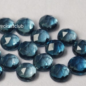 Natural London Blue Topaz Round Rose Cut 5mm Faceted - Loose Topaz AAA High Quality