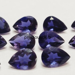 Natural 5x7mm Iolite Pear Faceted AAA Quality -Top Good color AAA Iolite Pear Faceted