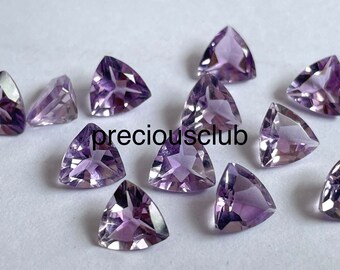 天然ピンクアメジスト トリリオン 10mm ファセットカット - AAA 最高