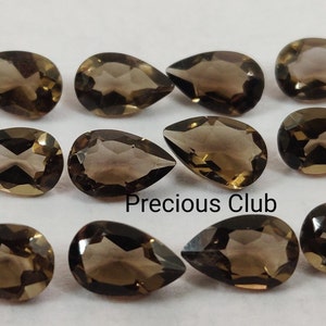Natural Smoky Quartz 5x7mm Pear Faceted AAA Quality - Loose Smoky Quartz