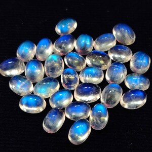 Natural Rainbow Moonstone Oval 4x6mm Cabochon AAA Quality - Loose Rainbow moonstone AAA QUALITY