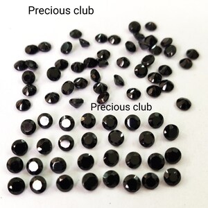 Spinelle noir naturel, rond, 4 mm, taille à facettes, Qualité AAA - Spinelle noir en vrac, qualité AAA