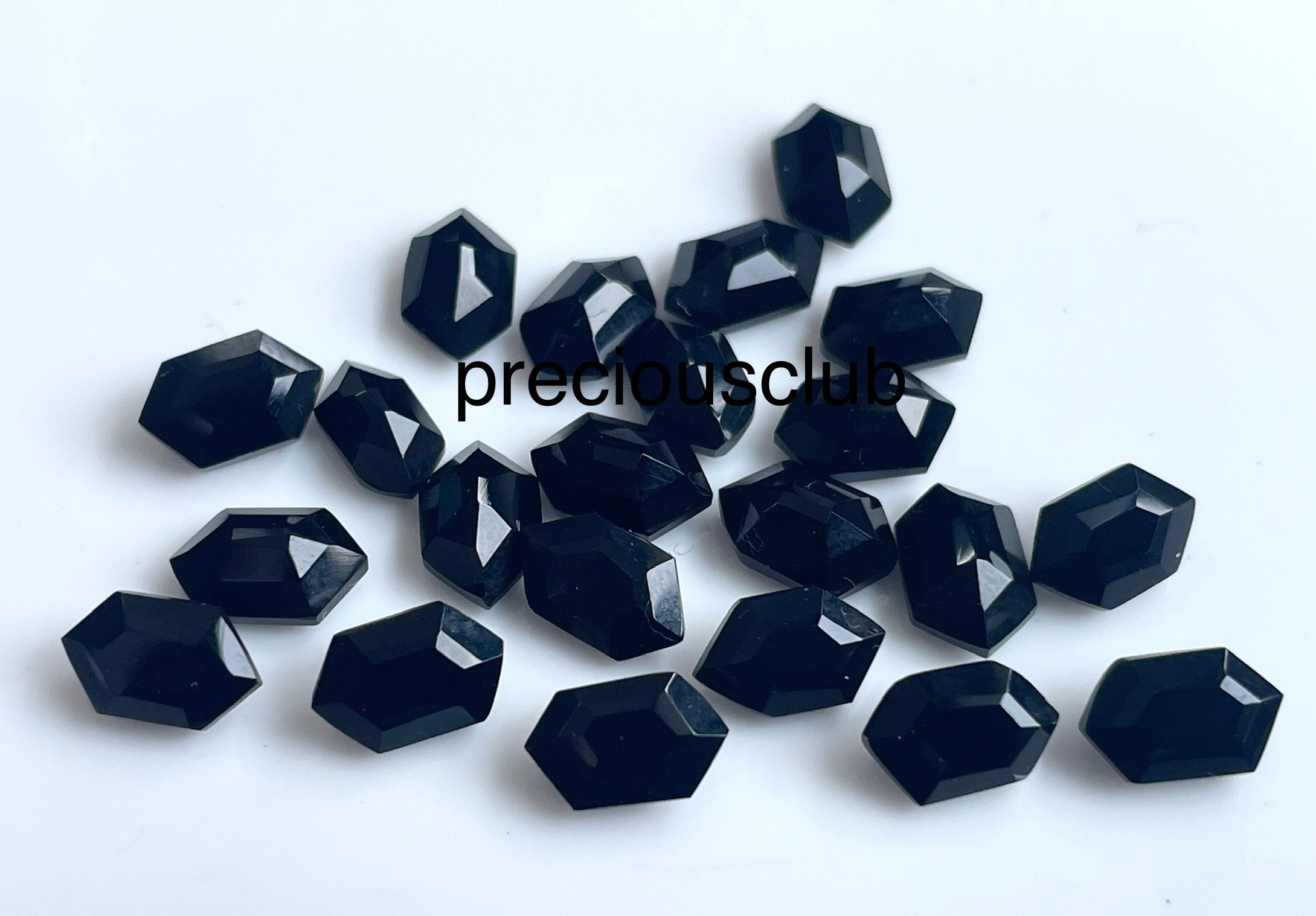 Natural Rhombus Shape Black Onyx 8x5mm Faceted AAA Quality -fancy