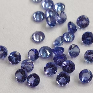 100 pc Wholesale Lot of Natural Tanzanite Round Cut 1mm to 4mm Faceted AAA QUALITY - Lot of 100 Pcs Tanzanite