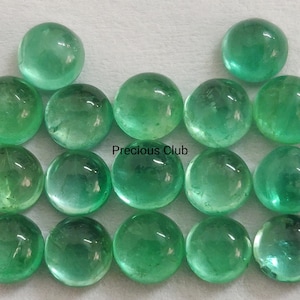 Natural Zambian Emerald 3mm Round Cabochon - Loose Zambian Emerald AA Quality