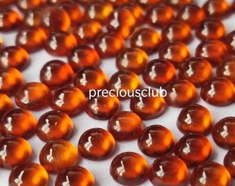 Natural Hessonite orange Garnet Round Cabochon 6mm AAA Quality -loose Hessonite orange Garnet Round Cabochon