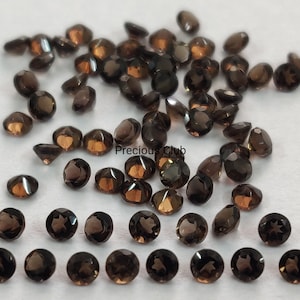 Natural Smoky Quartz 5mm Round Faceted AAA Quality - Loose Smoky Quartz