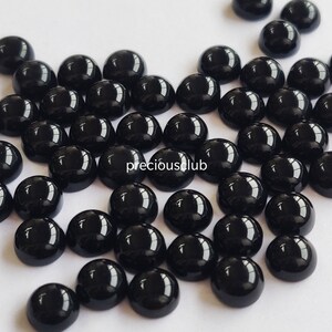 Natural Black Onyx 7mm Round Cabochon - Loose Black Onyx AAA Quality