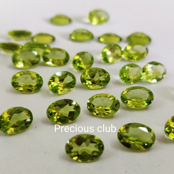 Natural Peridot Oval cut 5x7 mm Faceted - Loose peridot AAA Quality