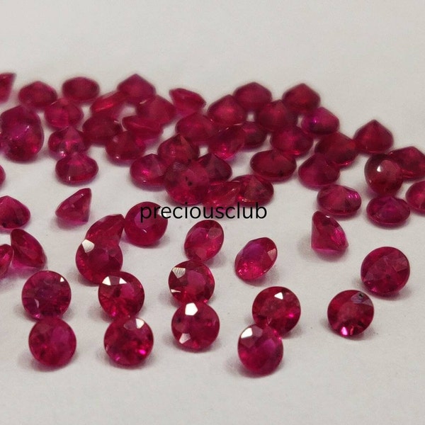 Natural Brilliant Cut Ruby 2 mm Round Faceted cut AAA Quality- Loose Ruby Top Quality