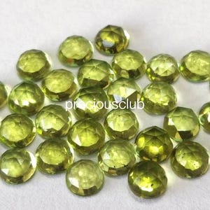 Natural Peridot Round Rose cut 5mm - Loose gem AAA Top Quality