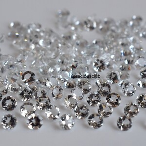 Natural White Topaz Round cut 3 mm Faceted Loose Round Faceted White Topaz AAA Quality image 3