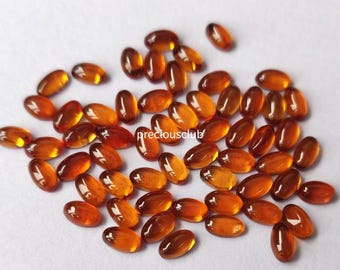 Natural Hessonite orange Garnet Oval Cabochon 4x6mm  - AAA Quality loose Hessonite orange Garnet