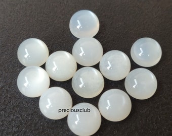 Natural White Moonstone 3mm TO 10MM  Round Cabochon AAA Quality- White Moonstone Cabochon Round