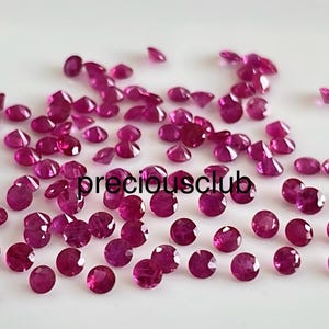 Natural Brilliant Cut Ruby 2mm Round Faceted cut AAA Quality- Loose Ruby Top Quality