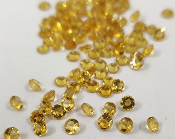 Citrine For Jewelry Making 20 Psc Size 2 to 3 mm Citrine Cut Gemstone Cabochon Natural Citrine Round Cabochons Lot