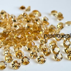 Natural Yellow Citrine Round 3mm Faceted - Loose Citrine AAA Top Quality