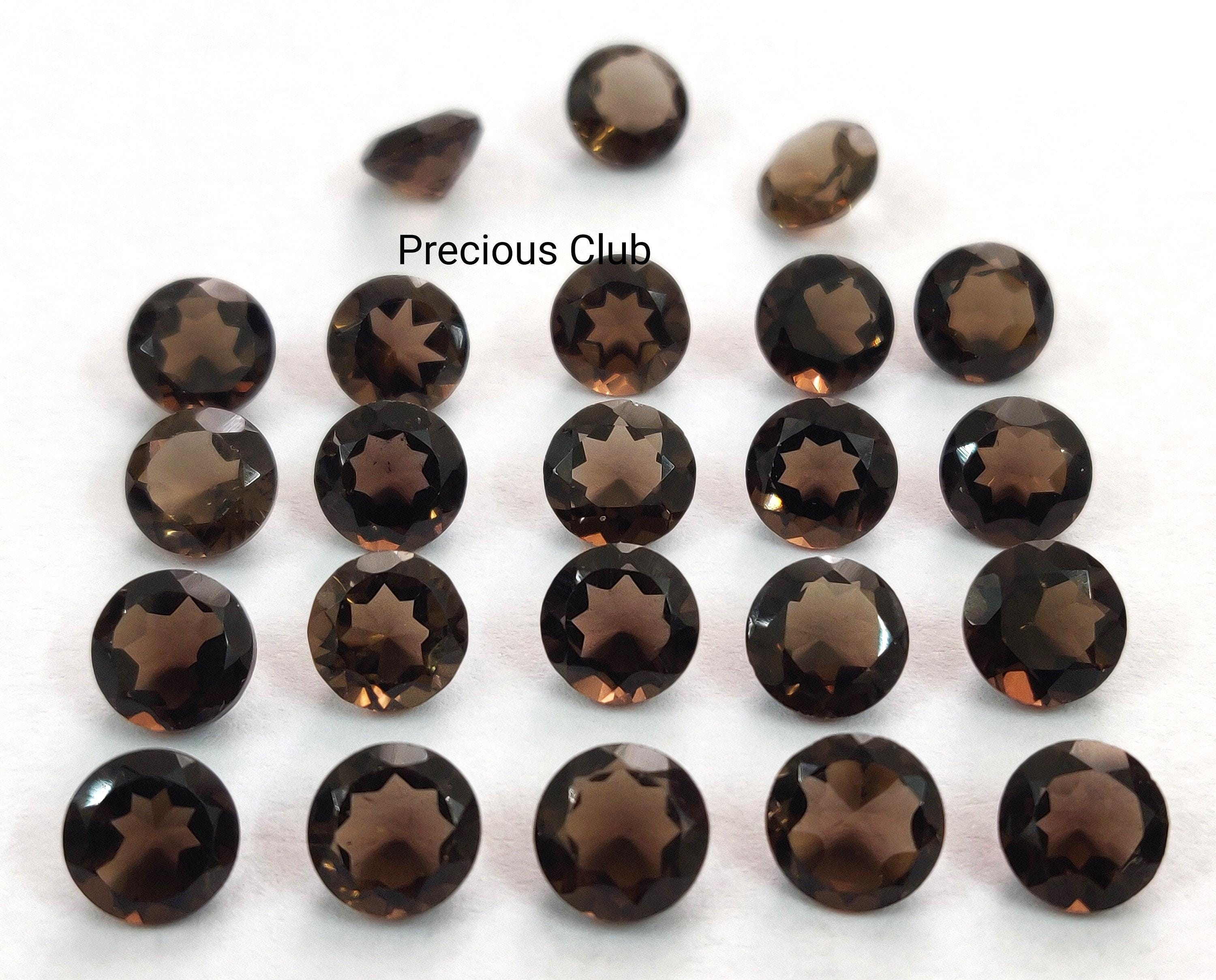 天然スモーキークォーツ 8mm ラウンドファセット AAA品質 - ルース
