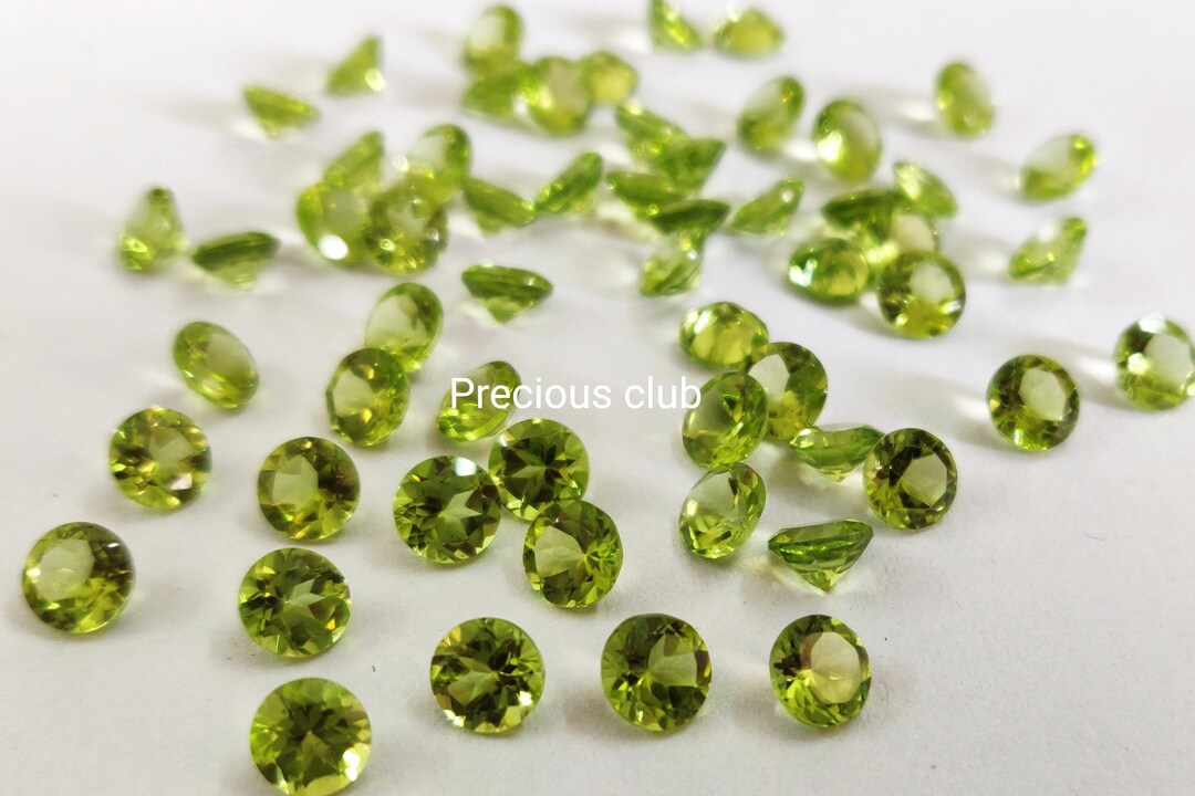 Peridot Ranunculus Natural Peridot Round Cut 3mm Faceted - Loose Peridot AAA Quality - Etsy