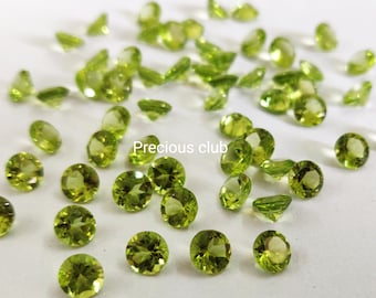 Peridoto Natural Talla Redonda 3 mm Facetado - Peridoto Suelto Calidad AAA