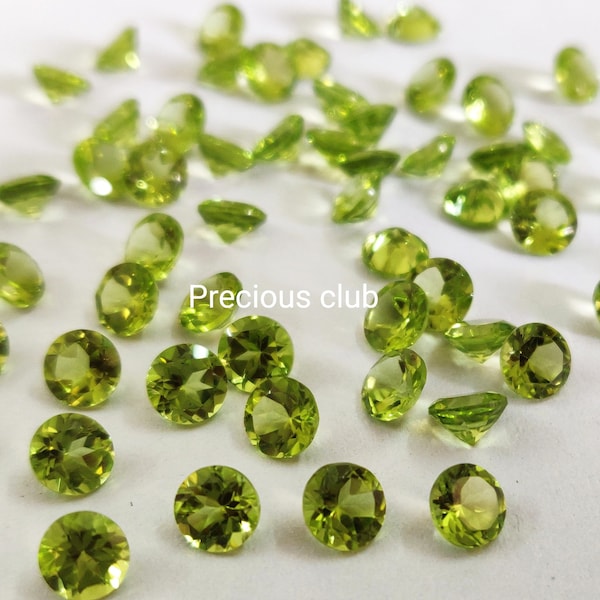 Natural Peridot Round cut 3 mm Faceted - Loose peridot AAA Quality