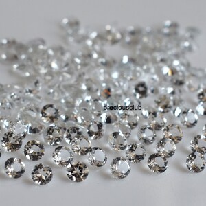 Natural White Topaz Round cut 3 mm Faceted Loose Round Faceted White Topaz AAA Quality image 2
