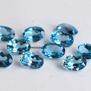 Natural Swiss Blue Topaz Oval cut 5x7mm Faceted - Loose topaz AAA+ Quality