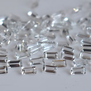 Natural White Topaz 2.5x5mm Baguette Faceted aaa quality