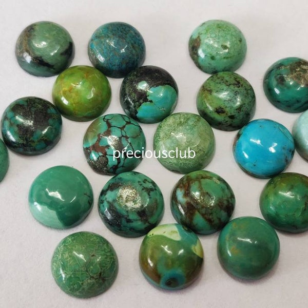 Natural Tibetan Turquoise Round Cabochon 2mm To 8mm  AAA Quality  - Loose Tibetan Turquoise Round