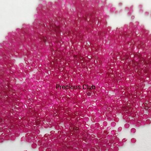 Rubis naturel taille brillant rond 1,5 mm à facettes de qualité AAA - Rubis en vrac de qualité supérieure