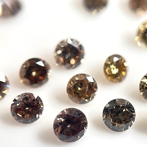 Natural Brown Diamond Round  Brilliant Cut 2mm vs- Loose Brown Diamond brilliant cut