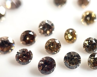 Natural Brown Diamond Round  Brilliant Cut 2mm vs- Loose Brown Diamond brilliant cut