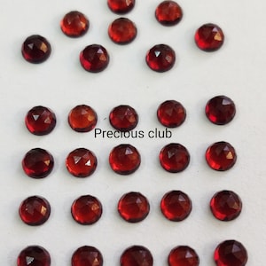 Natural Red Garnet Round Rose cut 4mm - Loose Red garnet AAA Top Quality