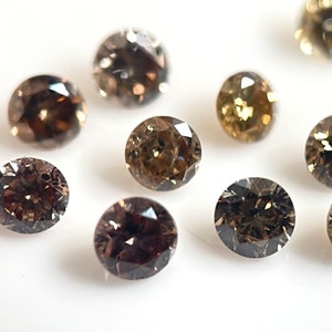 Natural Brown Diamond Round  Brilliant Cut 1mm vs- Loose Brown Diamond brilliant cut