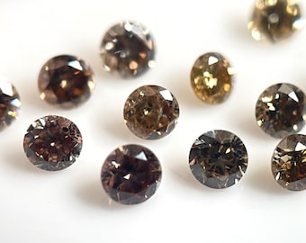 Diamante marrom natural com lapidação brilhante redonda de 1 mm vs. diamante marrom solto com lapidação brilhante