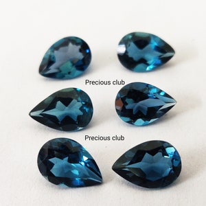 Natural London Blue Topaz Pear Cut 7x10mm Faceted - Loose topaz AAA High Quality