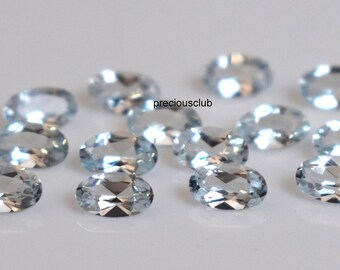 Natural Aquamarine 5x7mm Oval Faceted Cut  - Loose Aquamarine AAA Quality