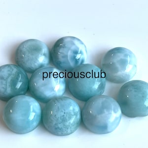 Natural Larimar Round 5mm Cabochon - loose larimar round cabochon AAA
