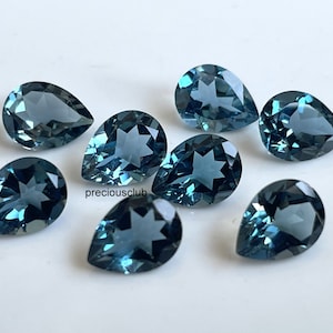 Natural London Blue Topaz Pear Cut 6x9mm Faceted - Loose topaz AAA High Quality