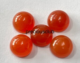 Natural Orange Carnelian Round cabochon 5mm to 8mm Cabochon - Loose Orange Carnelian AAA Top Quality