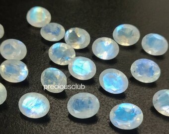 天然レインボームーンストーン オーバルカット 3 x 5 mm ファセット