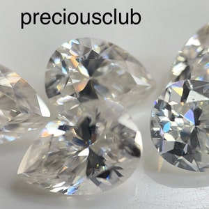 Sparkling E-F White Moissanite 3x5mm Pear Cut Stone VS Purity Grade - loose Moissanite