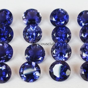 Natural 7mm Iolite Round Faceted AAA Quality -Fine AAA Iolite Round Faceted